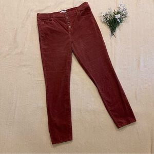 Loft Womens Pants Size 32/14 Corduroy Burnt Orange